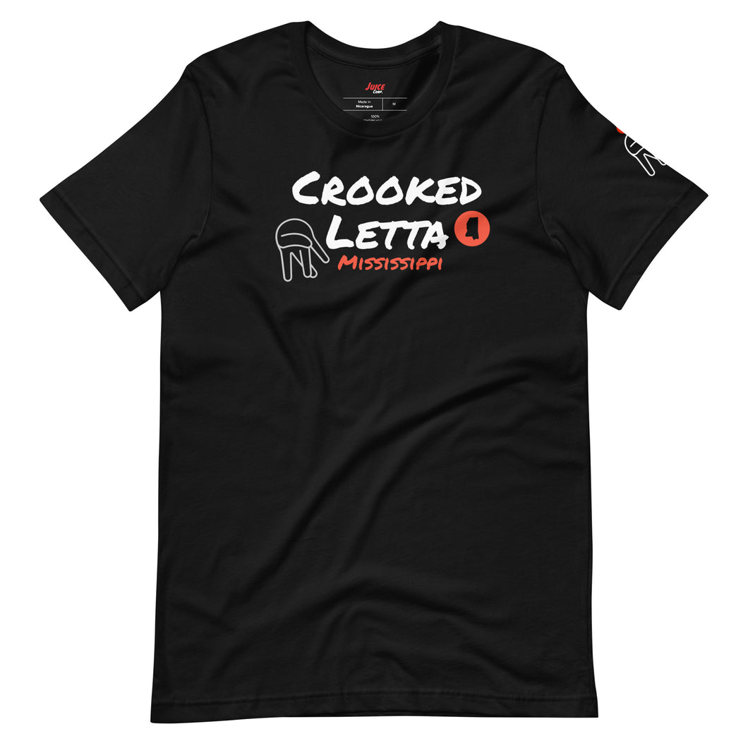 Crooked Letta Short Sleeve Unisex t-shirt